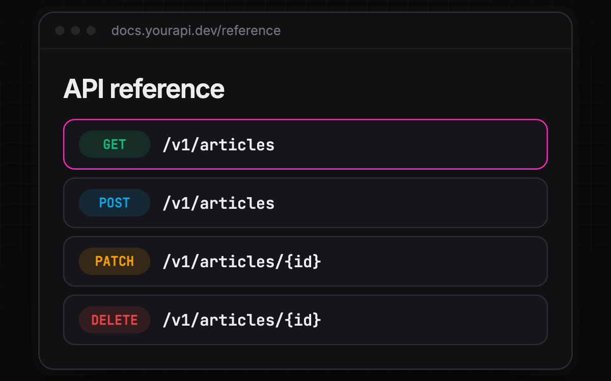 PinkDocs for Developer & API docs