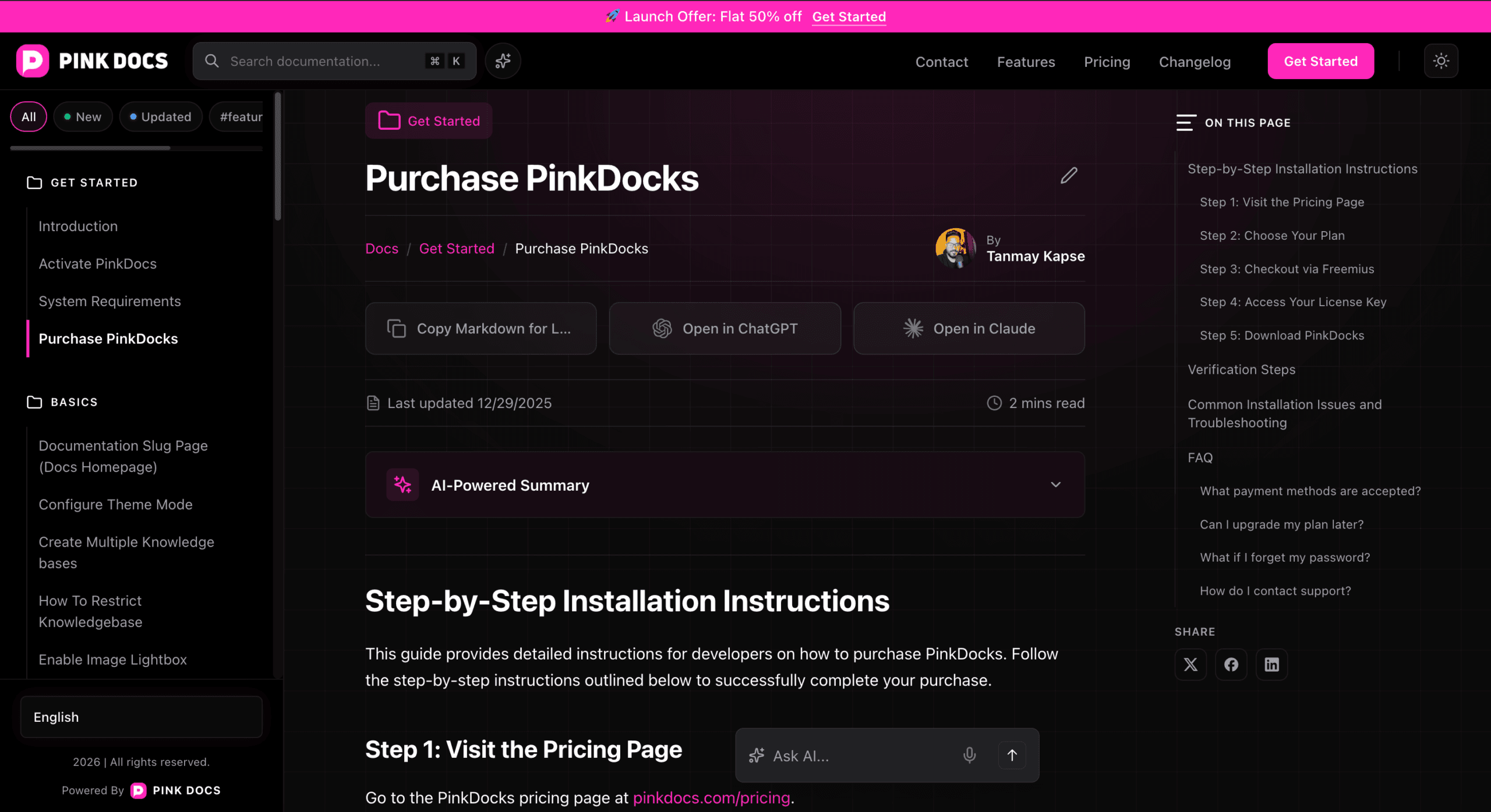 50% off launch offer