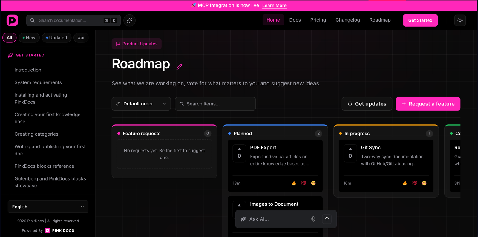 Introduced built-in Roadmap